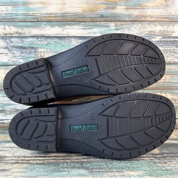 Josef Seibel Slide Sandal Womens Size 8.5-9 Tan Leather Block Heel Lightweight - Picture 7 of 15